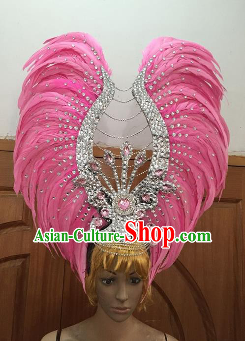 Top Grade Professional Stage Show Giant Headpiece Red Ostrich