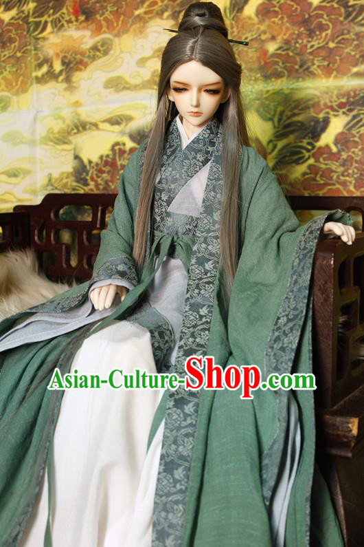 Top Grade Traditional China Ancient Fairy Costumes Complete Set, China Ancient Cosplay Tang Dynasty Princess Green Dress Hanfu Clothing for Adults and Kids