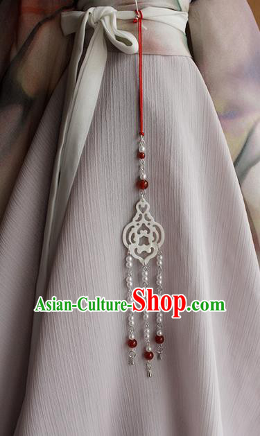 Top Grade Traditional China Ancient Palace Jade Pendant, China Ancient Swordsman Tassel Waist Pendant