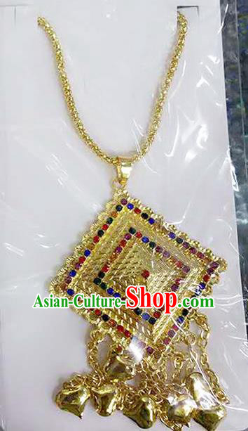 Traditional Thailand Ancient Handmade Wedding Jewelry Accessories, Traditional Thai China Dai Nationality Colorful Crystal Tassel Necklace for Women