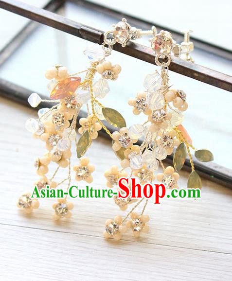 Top Grade Handmade China Wedding Bride Accessories Crystal Earrings, Traditional Princess Eardrop Wedding Jewelry for Women