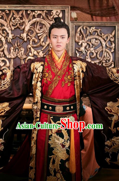 Traditional Chinese Ancient Tang Dynasty Imperial Prince Costumes and Handmade Headpiece Complete Set, The Glory of Tang Dynasty Crown Prince Hanfu Embroidered Clothing for Men