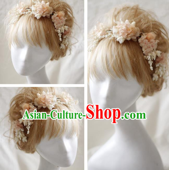 Top Grade Handmade Wedding Bride Hair Accessories Champagne Flowers Headwear, Traditional Princess Baroque Hair Stick Headpiece Hairpins Complete Set for Women