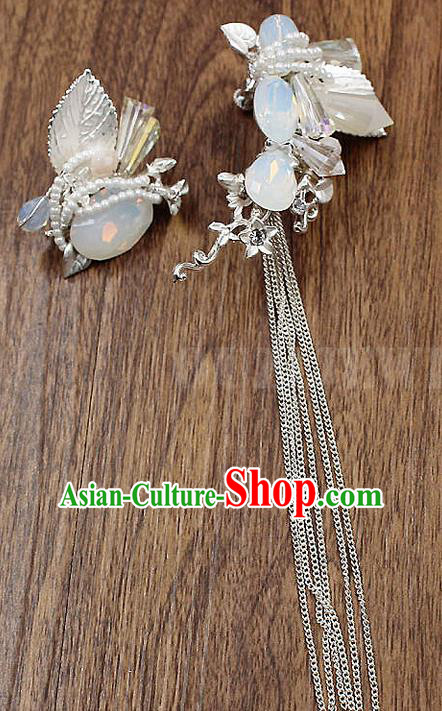 Top Grade Handmade China Wedding Bride Accessories Opal Earrings, Traditional Princess Wedding Eardrop Jewelry for Women
