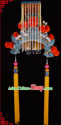 Traditional Chinese Ancient Peking Opera Accessories Jade Emperor Hat, Traditional Chinese Beijing Opera First Emperor of Qin Headwear Crown