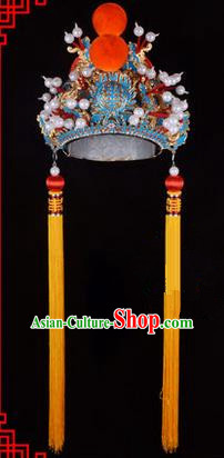 Traditional Chinese Ancient Peking Opera Accessories Emperor Hat, Traditional Chinese Beijing Opera Court King Headwear His Royal Highness Crown