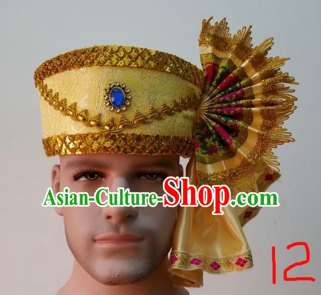 Traditional Traditional Thailand Accessories Hat, Southeast Asia Thai Dai Nationality Headwear for Men