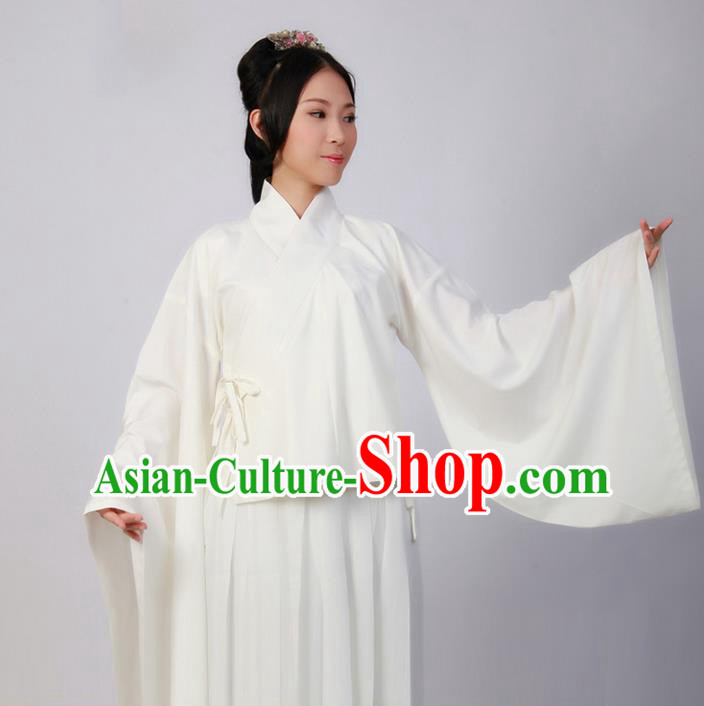 White Hanfu Women Chinese Traditional Style Tops Pants NightWear Pajamas  Cosplay