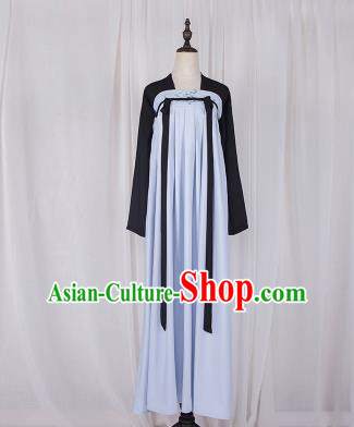 Traditional Chinese Tang Dynasty Palace Princess Costume, Elegant Hanfu Clothing Embroidered Blue Ru Dress, Chinese Ancient Princess Clothing for Women