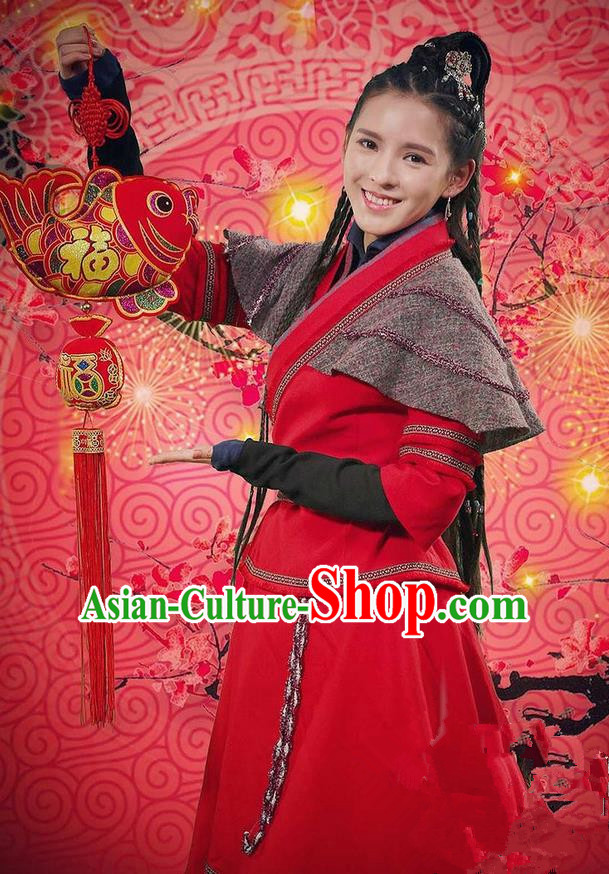 Traditional Chinese Song Dynasty Heroic Woman Costume, Chinese Ancient Hanfu Dress Jiang Hu Swordswoman Clothing for Women