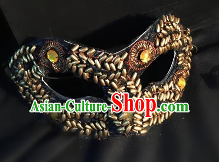 Top Grade Chinese Theatrical Headdress Traditional Ornamental Mask, Brazilian Carnival Halloween Occasions Handmade Deluxe Mask for Men