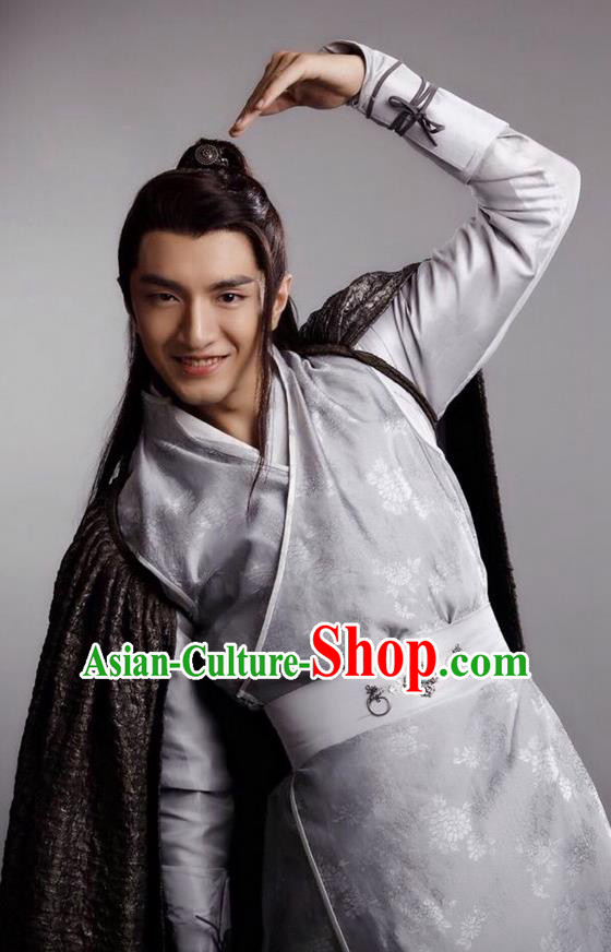 Traditional Ancient Chinese Young Man Costume and Headpiece Complete Set, Princess Agents Chinese Southern and Northern Prince Robe Clothing