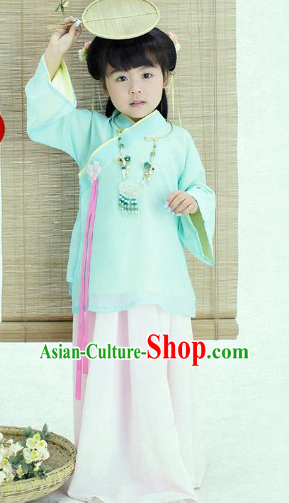 Traditional Ancient Chinese Apsara Girls Costume, Children Elegant Hanfu Clothing Ming Dynasty Princess Fairy Dress Clothing for Kids