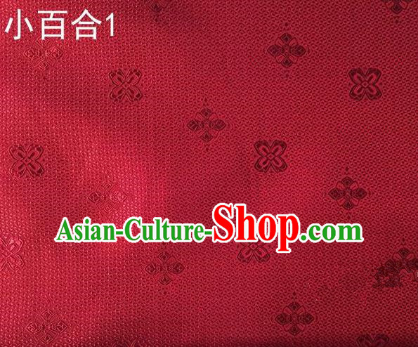 Asian Chinese Traditional Jacquard Weave Satin Red Silk Fabric, Top Grade Brocade Tang Suit Hanfu Dress Fabric Cheongsam Cloth Material
