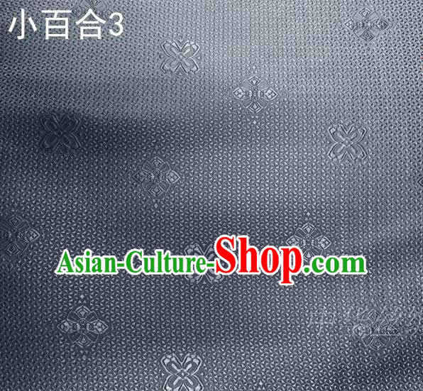 Asian Chinese Traditional Jacquard Weave Satin Grey Silk Fabric, Top Grade Brocade Tang Suit Hanfu Dress Fabric Cheongsam Cloth Material