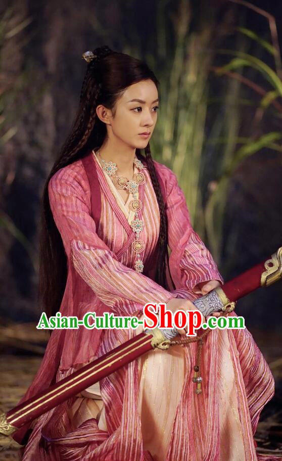 Asian Chinese Traditional Northern and Southern Dynasties Swordswoman Costume and Headpiece Complete Set, Princess Agents China Elegant Hanfu Female Embroidery Clothing