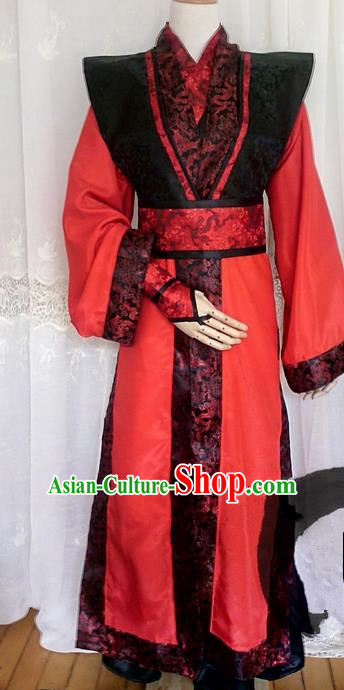 Asian Chinese Traditional Cospaly Prince Wedding Costume, China Elegant Hanfu Swordsman Clothing for Men