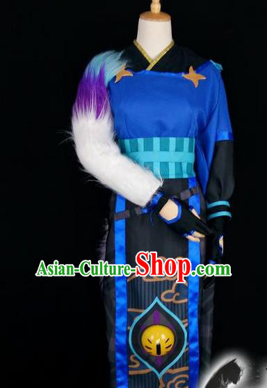 Asian Chinese Traditional Cospaly Han Dynasty Taoist Priest Costume, China Elegant Hanfu Priest Frock for Men
