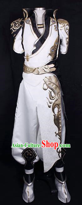 Asian Chinese Traditional Cospaly Han Dynasty Customization Swordsman Costume, China Elegant Hanfu Knight-errant Embroidered Clothing for Men