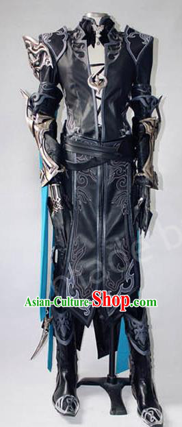 Asian Chinese Traditional Cospaly Customization Ming Dynasty Swordsman Tabard Costume, China Elegant Hanfu Knight-errant General Embroidered Clothing for Men