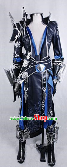 Asian Chinese Traditional Cospaly Customization Ming Dynasty Warrior Armour Costume, China Elegant Hanfu Knight-errant Clothing for Men