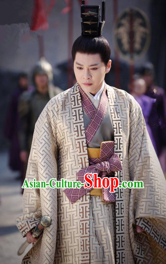 Asian Chinese Traditional Royal Highness Costume, Lost Love In Times China Ancient Northern and Southern Dynasties Prince Robe Clothing