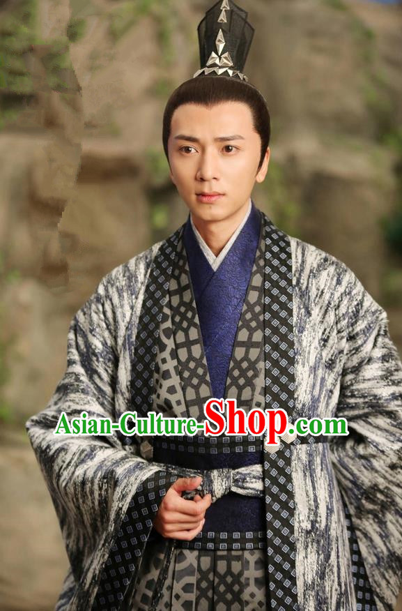 Asian Chinese Traditional Ancient Aristocratic Childe Costume, Lost Love In Times China Northern and Southern Dynasties Prince Robe Clothing