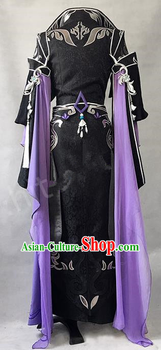 Asian Chinese Traditional Cospaly Costume Customization Ancient Royal Highness Costume Complete Set, China Elegant Hanfu Swordsman Clothing for Men