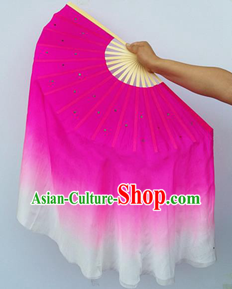 Pure Silk Traditional Chinese Fans Oriental Fan Folk Dance Cultural Pink Hand Fan