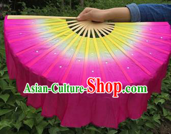 Pure Silk Traditional Chinese Fans Oriental Rosy Ribbon Jasmine Flower Fan Folk Dance Cultural Yangko Dance Hand Fan