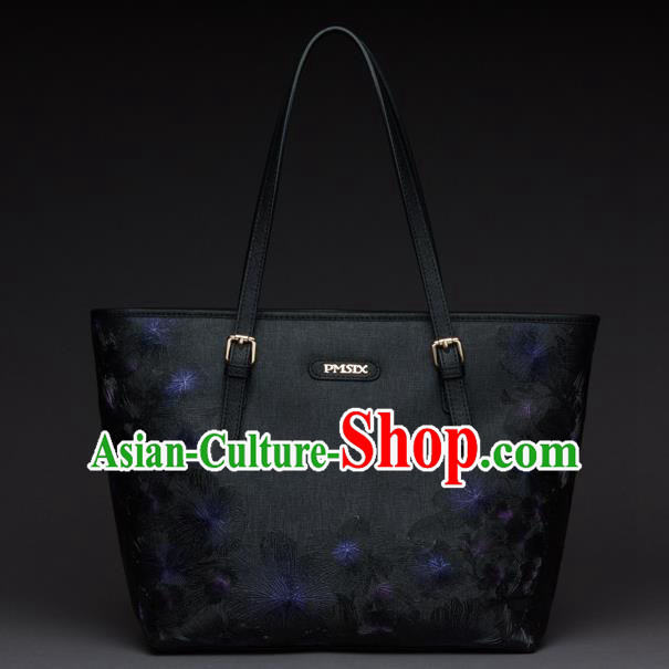 Traditional Handmade Asian Chinese Element Clutch Bags Shoulder Bag National Black Handbag for Women