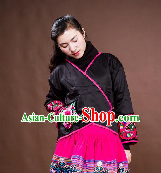 Traditional Chinese National Costume Cotton-padded Coat, Elegant Hanfu Embroidered Peony Tang Suit Jacket for Women