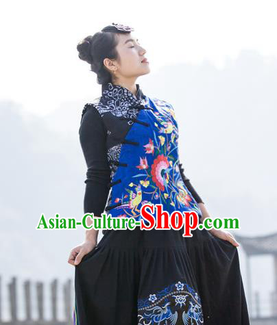 Traditional Ancient Chinese Miao Minority Embroidered Clothing Cheongsam Dress Hair Accessories Headwear for Women