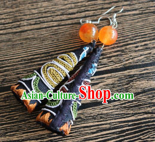 Traditional Ancient Chinese Miao Minority Embroidered Clothing Cheongsam Dress Hair Accessories Headwear for Women