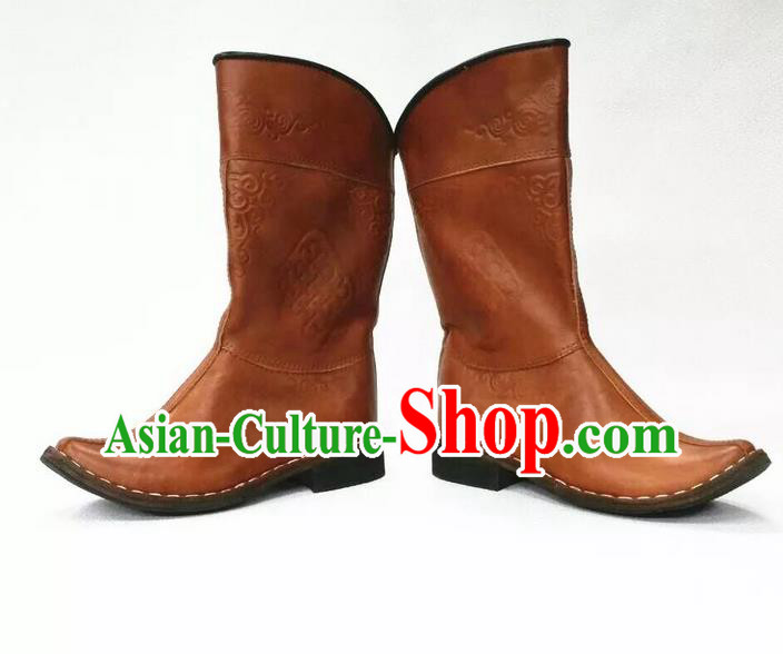 Traditional Chinese Minority Mongol Nationality Ethnic Minorities Mongolian Boots Mongolian Jockey Boots Tanks Boots for Men