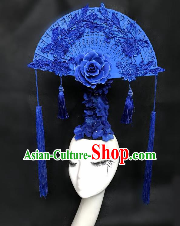 Top Grade Chinese Theatrical Headdress Ornamental Flowers Floral Hair Accessories Headwear, Ceremonial Occasions Handmade Traditional Manchu Headdress for Women