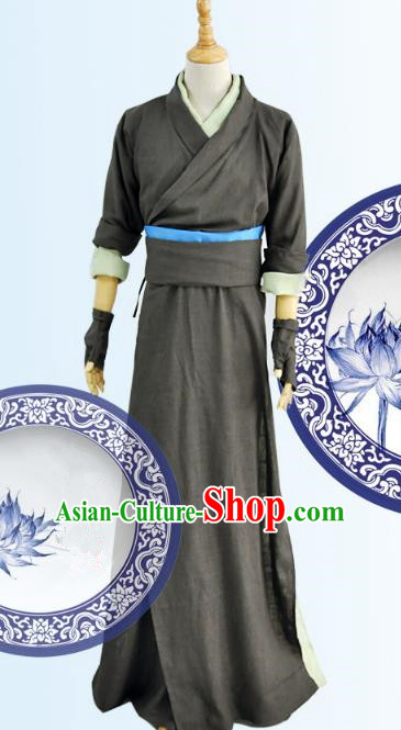 Chinese Ancient Cosplay Swordsman Costumes, Chinese Traditional Clothing Chinese Cosplay Knight Costume for Men