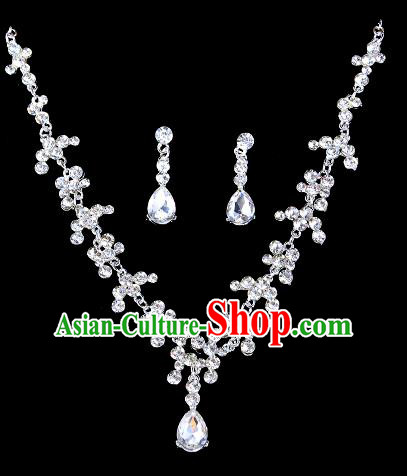 Top Grade Handmade Chinese Classical Jewelry Accessories Baroque Style Crystal Necklace and Earrings for Women