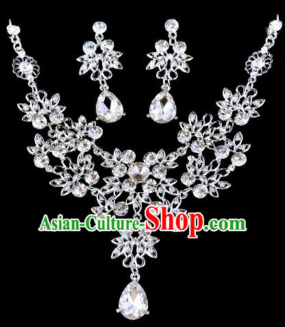 Top Grade Handmade Chinese Classical Jewelry Accessories Baroque Style Crystal Necklace and Earrings for Women