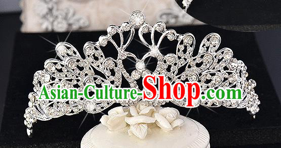 Top Grade Handmade Chinese Classical Hair Accessories Baroque Style Crystal Swan Princess Royal Crown, Hair Sticks Hair Jewellery Hair Clasp for Women