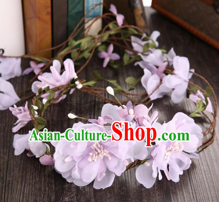 Top Grade Handmade Chinese Classical Hair Accessories Baroque Style Pink Flowers Garland, Bride Hair Sticks Hair Clasp for Women