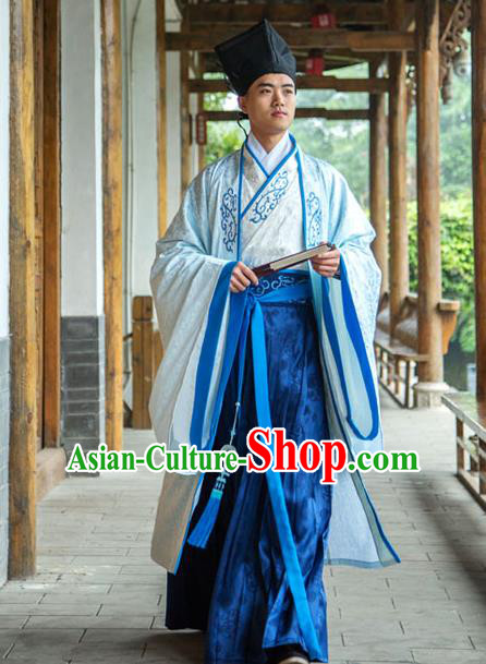  Half Arm Waist Waist Tang Suit for Woman Ancient Dance Costume  Elegant Princess Embroidery Hanfu Cosplay Costume (Color : Blue, Size :  Large) : Clothing, Shoes & Jewelry