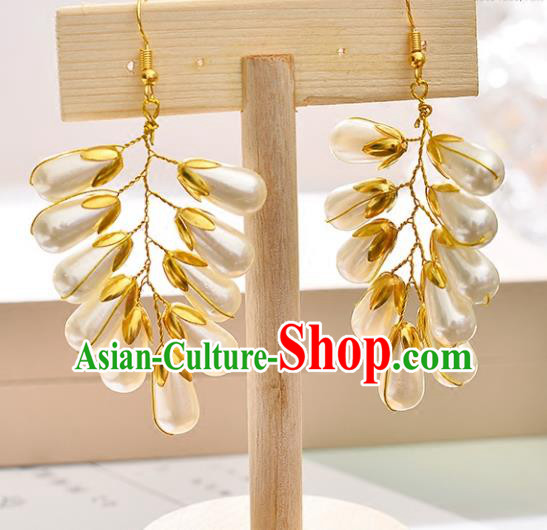 Top Grade Handmade Chinese Classical Jewelry Accessories Queen Wedding Pearls Earrings Bride Eardrop for Women