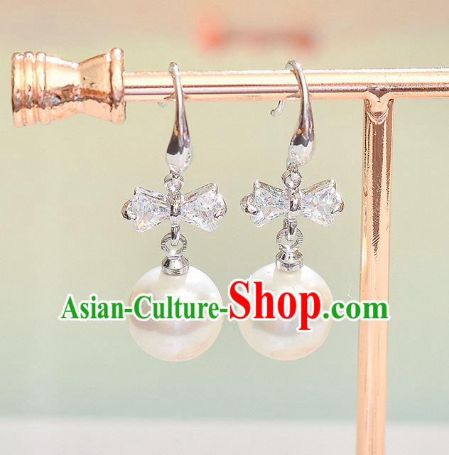 Top Grade Handmade Chinese Classical Jewelry Accessories Wedding Crystal Pearl Earrings Bride Hanfu Eardrop for Women