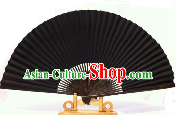 Traditional Chinese Crafts Peking Opera Folding Fan China Sensu Black Paper Fan for Women