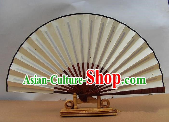 Traditional Chinese Crafts Peking Opera Folding Fan China Sensu Handmade White Xuan Paper Fan