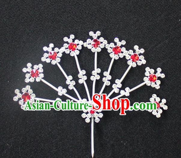 Traditional China Beijing Opera Young Lady Hair Accessories Diva Head-ornaments, Ancient Chinese Peking Opera Hua Tan Headwear Crystal Flowers Hairpins