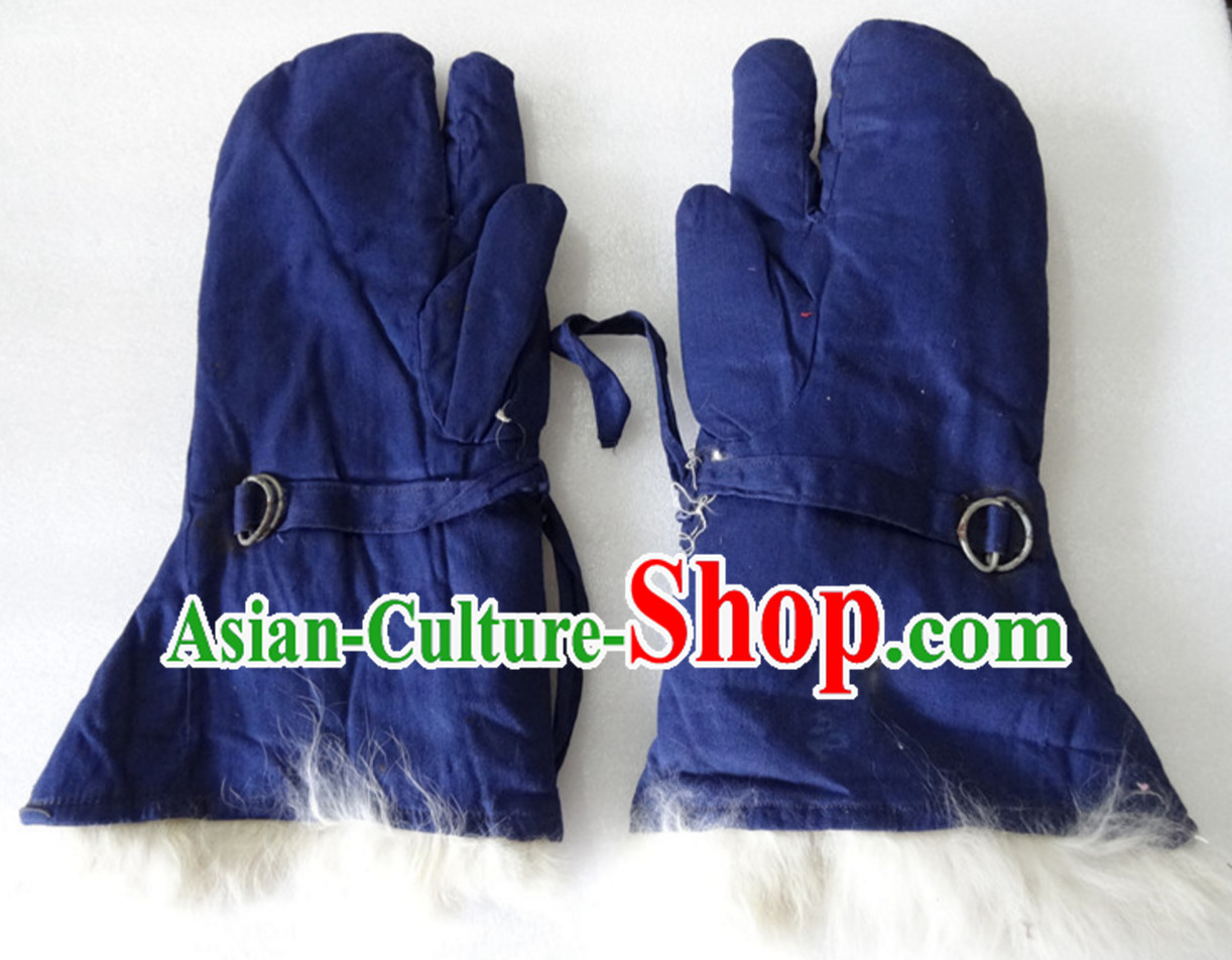 Traditional Chinese Classical Style Handmade Sheep Wool Gloves