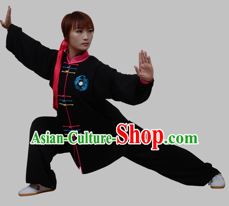 Top Grade China Martial Arts Costume Kung Fu Training Colorful Plated Buttons Clothing, Chinese Embroidery Tai Ji White Uniform Gongfu Wushu Costume for Women for Men