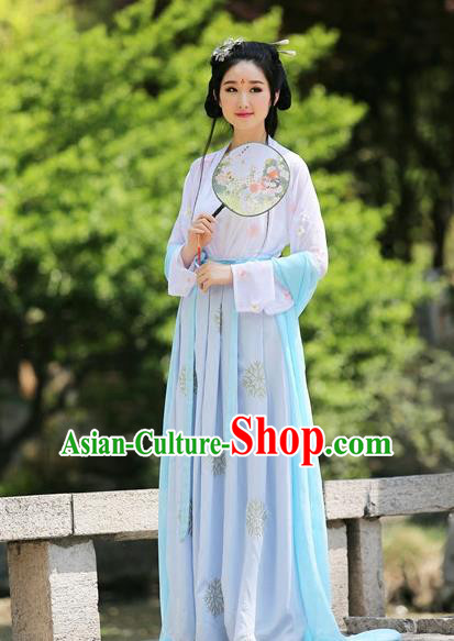 Traditional Chinese Hanfu Tang Dynasty Princess Costume, Elegant Hanfu Clothing Chinese Ancient Embroidery Dress for Women
